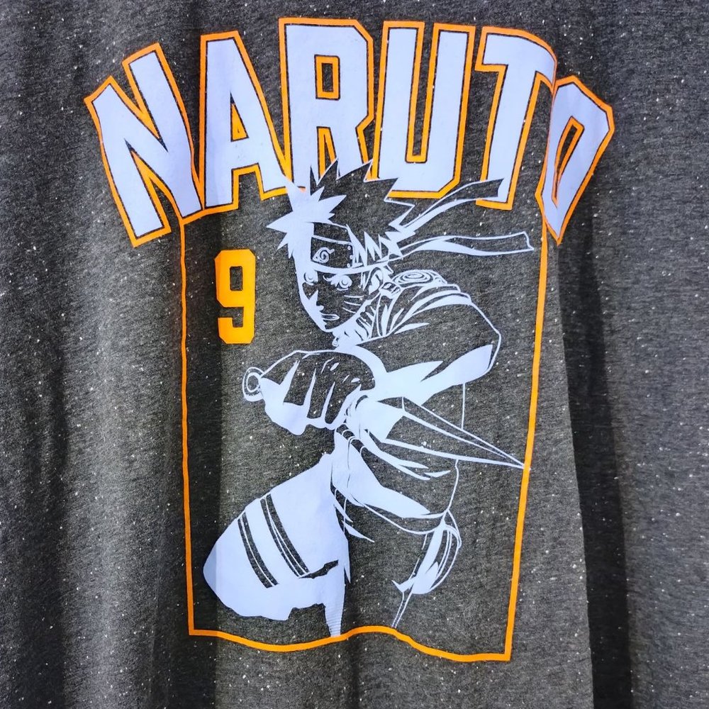 New Naruto 9 Print Black White Spots Thin Fabric Tshirt Size 3XL  NWOT